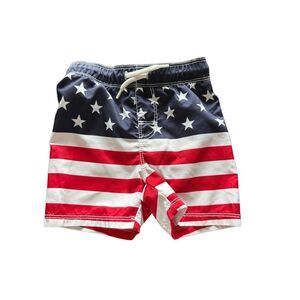 Old Navy American flag baby boy swim trunks sz 18 months bathing suit